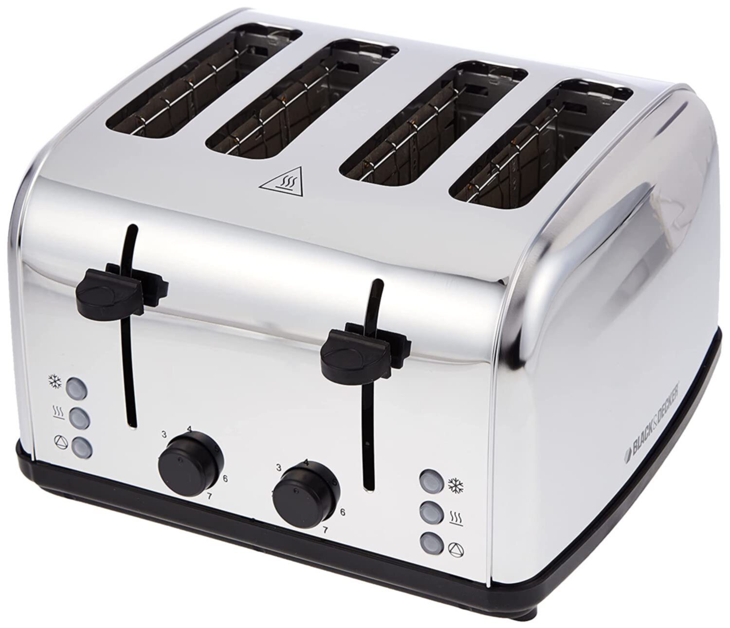 BLACK + DECKER | 4-Slice Stainless Steel Pop-up Toaster with Dual Control 1800W | ET304-B5
