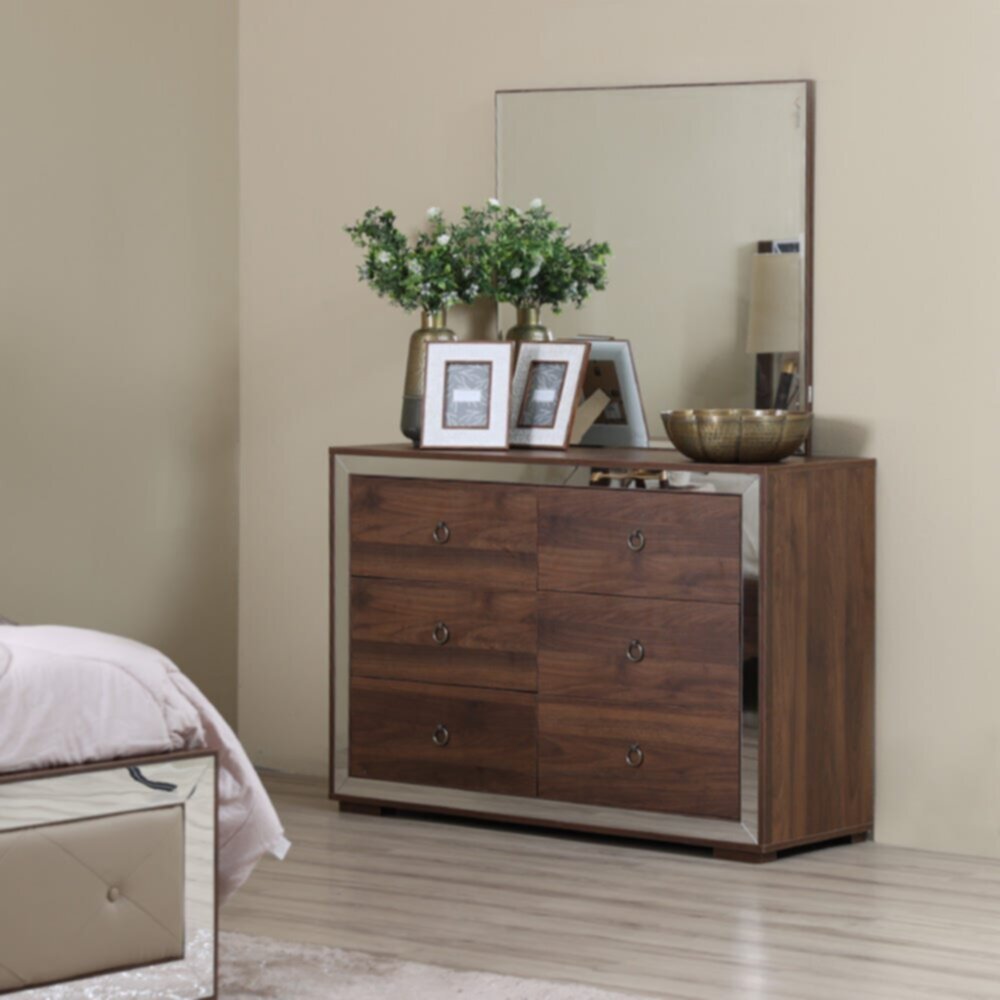 Ezekiel Dresser with Mirror - Walnut / Mirror | 810100300164