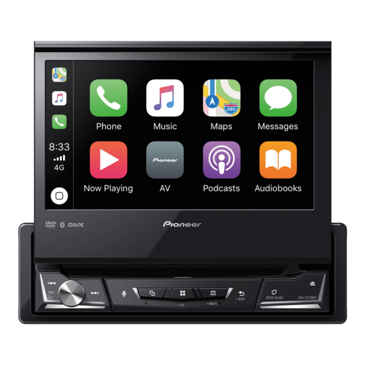 PIONEER | Car In-Dash 1-DIN DVD Multimedia AV Receiver with 7″inch WVGA Touchscreen Display | AVH-Z7250BT