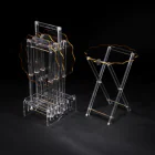 VAGUE | Acrylic 4 Star Coffee Tables with Stand Set with Golden Rim D40*H50 cm / 8mm | 02-1090