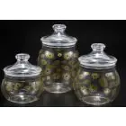 VAGUE | Acrylic Belly Round Jar with Gold Rose Printing | 02-708