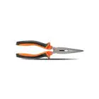 CLARKE | Long Nose Plier 8 inch Polished Head with Slip Resistant Orange Color Handle | NPL8C