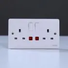 MILANO | 13A Double Switched Socket With Neon, Whit | 210800600003