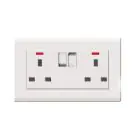 MILANO | 13A 2 Gang Socket With Neon White | 210800600006