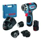 BOSCH | Professional Cordless Drill Driver with 2X2 AH Battery Flexi | GSR 12V-15 FC