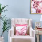 DANUBE | Gala Foil Print Cushion Ecru/Rose Gold 45X45 cm-K-184 | 811500116067