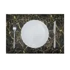 DANUBE | Glamour Pu Leather Placemat( With Polyester Backing) Black/Gold 43X30cm AAS-P-30017B | 811500118471