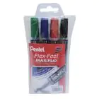 PENTEL | Fx-axiflo Flex-Feel Whiteboard Marker Multicolor 4Pc | PE-MWL5SBF-04