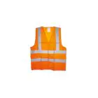 CLARKE | Polyester Safety Jacket Orange Color 3 Pockets Size- 2XL With Zip Fastner & 2inch Reflective Tape  | SJO2XLC