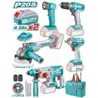 TOTAL | 5 Pcs Lithium-Ion industrial combo kit | TCKLI2019