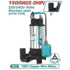 TOTAL | Inox Sewage Water Submersile Pump with Cutting Blade 1.500W | TWP7150026