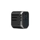 HEATZ | Universal Fast Travel Adapter With Type C And Usb Port Detached(3A) For 200+ Countries Black | ZA55