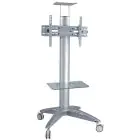 ZENAN | Tv Stand with Castor Wheel Silver For Size 32"-65" inch 50kg | ZTS-CT001