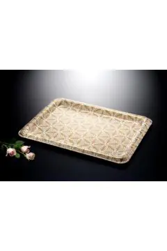 VAGUE | Acrylic Traditional Tray Beige with Gold Printing | 02-644