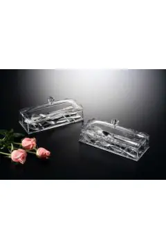 VAGUE | Acrylic Cutlery Holder With Cover 25.5X11X10cm | 02-759