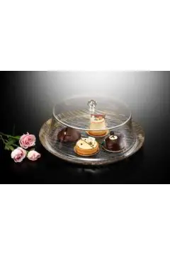 VAGUE | Acrylic Cake Server Stand Round Golden 39cm | 02-770