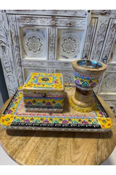 NAQSH GALLERY | Hand-Drawn Incense Burner Set With Tray And Box | 10000251