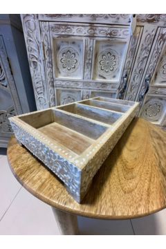 NAQSH GALLERY | Wooden Tray Featuring Four Sections | 10000342