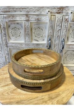 NAQSH GALLERY | Round Wooden Tray Set | 10000392