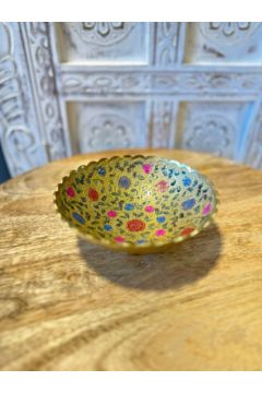 NAQSH GALLERY | Small Metal Bowl With A Delicate Flower Design | 10000397