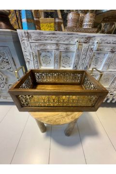 NAQSH GALLERY | Medium-Sized Traditional Wooden Basket | 10000405