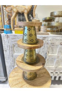 NAQSH GALLERY | Wooden Cake Stand Metal Base | 10000426