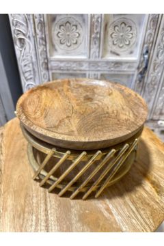 NAQSH GALLERY | Wooden Cake Stand Metal Base | 10000447