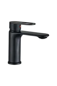 MILANO | Dito Basin Mixer Tap with Pop Up Waste & Flexible Pipe - Matte Black | 140100200657