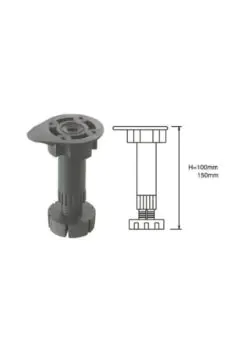 DANUBE | Pvc Adjustable Leg 95-125 Mm Black | 150400500015