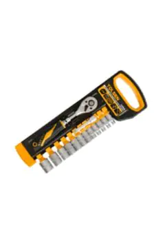 TOLSEN | 14Pcs 1/4"inch Industrial Ratchet Handle with Socket Set  | 15150