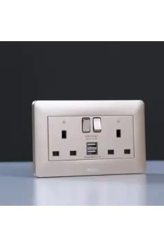MILANO | 13A Twin Switched Socket Neon With Usb Gd | 210802700004