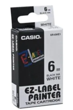 CASIO | Label Printer Tape 6 mm White | XR-6WE1-W-DJ1
