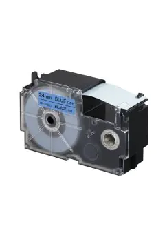 CASIO | Option Label It Black & Blue Tape 24x8mm | XR-24BU1-W-DJ1