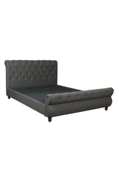 DANUBE | Oxford 150X200 Rolled-Top Sleigh Queen Bed - Charcoal | 810100100325