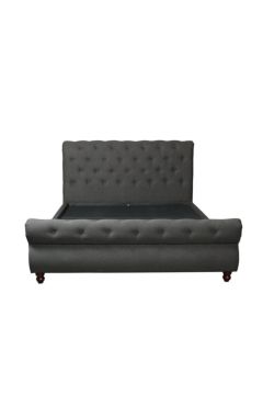 DANUBE | Oxford 180X200 Rolled-Top Sleigh King Bed - Charcoal | 810100100326
