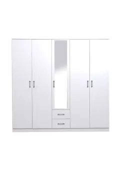 Astoria 5 Door Wardrobe - White | 810100700333
