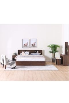DANUBE | Gamorah 180X200 King Bed Set + Dresser And Stool - Columbia Dark Brown | 810101700096