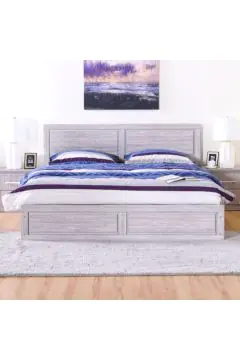 DANUBE | Torino 180x200 King Bed Set + Dresser with Mirror - Grey Oak/Silver Line | 810101700098