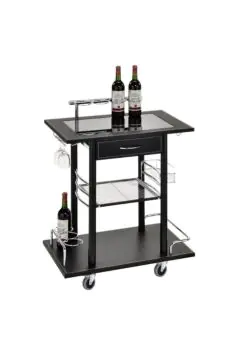 DANUBE | Forth 2 Tier Serving Trolley - Black / Chrome | 811101000004