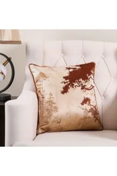 DANUBE | Fantasy Foil Print Leaves Cushion 45X45cm Ivry/Gold - HOL-F-2006 | 811500115679
