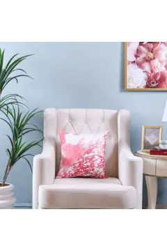 DANUBE | Gala Foil Print Cushion Ecru/Rose Gold 45X45 cm-K-189 | 811500116068