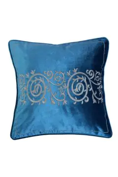 DANUBE | Fantasy Embroidered Filled Cushion 45X 45 cms -Teal | 811500118382