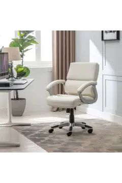 DANUBE | Ventura Swivel Mid Back Office Chair -White | 811900300112