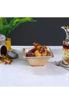 DANUBE | White Pearl Square Dish Bowl 25 Cms - AL5901 | 812000404146