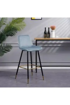 DANUBE | Kween Bar Stool-Light Blue / Black | 812700500018