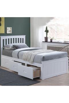 DANUBE | Ultron 90X190 Captain Bed w/ 3 Drawers - White | 813300100053