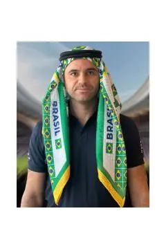 Brazil | Football fan head gear Arabic Style - Ghutra and Egal set | One size