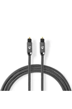 NEDIS | Optical Audio Cable TosLink Male 1m - Gun Metal Grey | CATB25000GY10