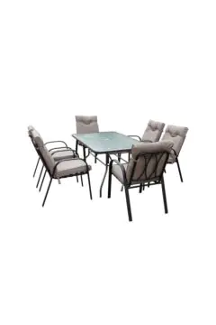 Outdoor Garden Patio 6 Chairs & 1 Table for 6 Peoples with Cushion | DR-GARDCUS6P