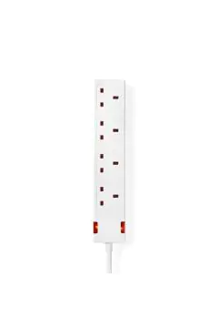 NEDIS | Extension Socket Type G 4-Way 1.5Mtr Cable White | EXS415G1WT